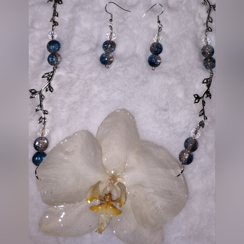 Hand Crafted Blue and Silver Necklace